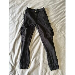 Streetwear Society Black Cargo Jogger Pants Slim Fit Utility Trousers Small